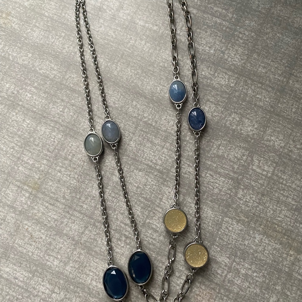 Elegant Blue and Gold Necklace